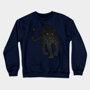 Black Jaguar Panther Stalking Crewneck Sweatshirt